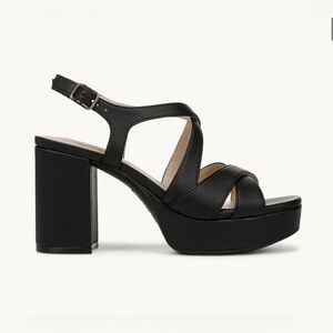 Life Stride Last Dance Black Buckled Ankle Strap Block Heels Women’s Size 8